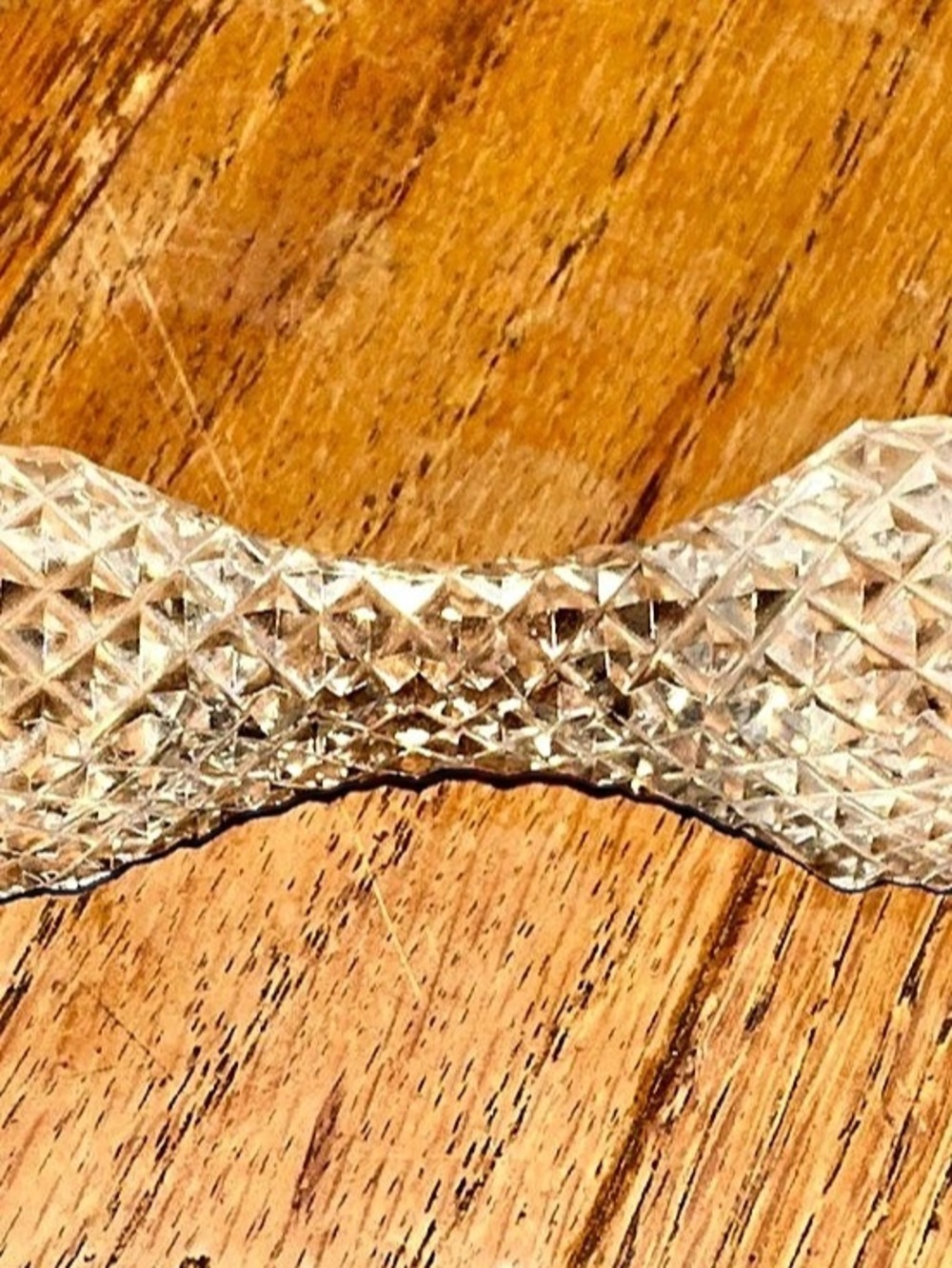 Antique Crystal Barbell Knife Holder – Clear Geometric Tableware
